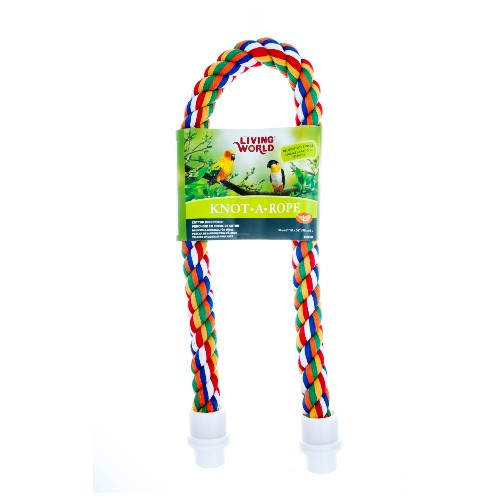 Perchoir Knot-A-Rope Living World en coton, multicolore, diam. 30 mm, long. 90 cm