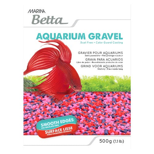 Gravier Marina Betta, rose, rouge et violet, 500 g (1,1 lb)