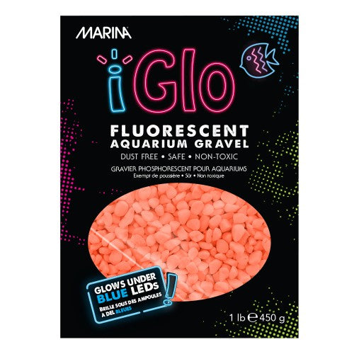 Gravier fluorescent iGlo Marina, orange, 450 g (1 lb)