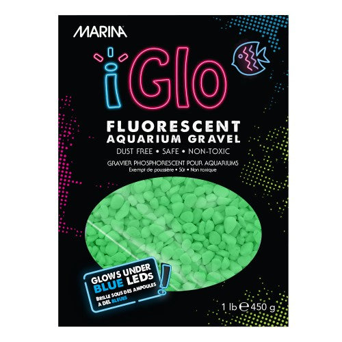 Gravier fluorescent iGlo Marina, vert, 450 g (1 lb)