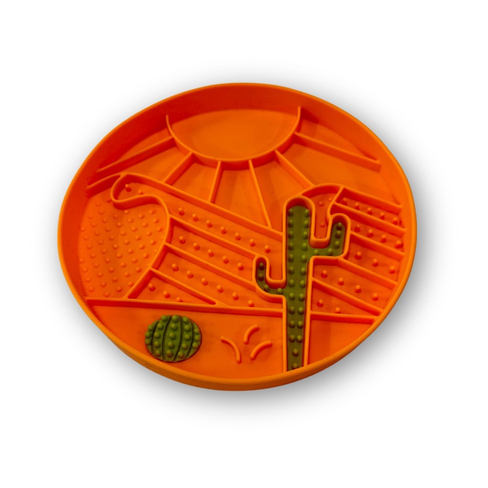 Messy Mutts Bol d'alimentation en silicone - Orange à motif de désert