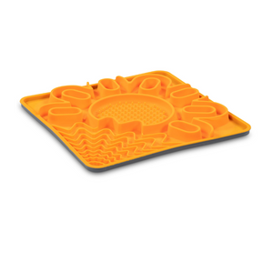 Messy Mutts Tapis D'alimentation En Silicone Multi-surfaces Avec Cadre 10"x10" - Orange