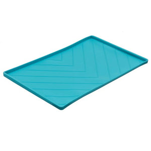 Messy Mutts Tapis en silicone avec travers de métal, Bleu