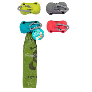 Messy Mutts Distributeur à sacs de ramassage en silicone, Rouge