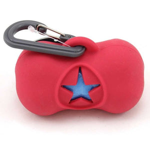 Messy Mutts Distributeur à sacs de ramassage en silicone, Rouge