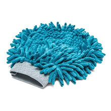 Charger l&#39;image dans la galerie, Messy Mutts Gant de toilettage en microfibre chenille, Bleu
