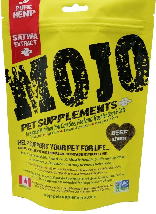 Mojo Suppléments pour chiens et chats à base de chanvre, Saveur de boeuf