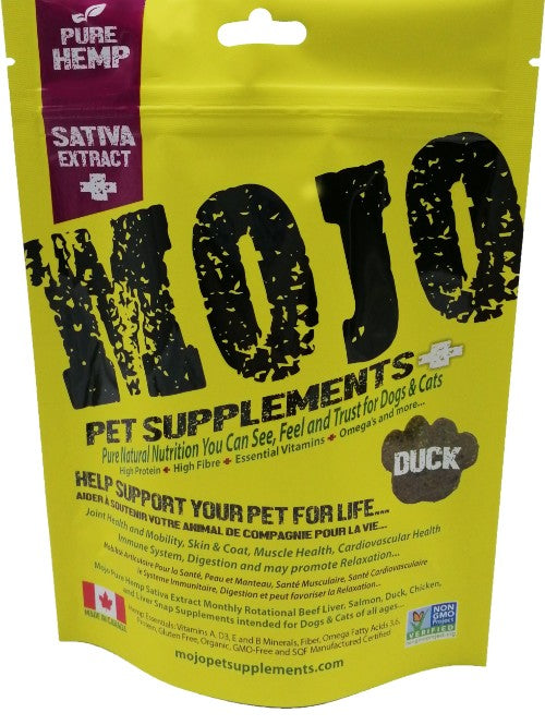 Mojo Suppléments pour chiens et chats à base de chanvre, Saveur de canard