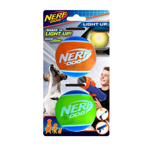 Balles de tennis Nerf Dog à DEL et en TPR, variété, 6,3 cm (2,5 po), paquet de 2
