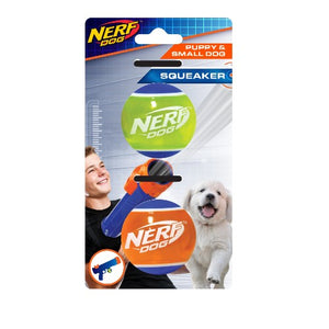 Balles de tennis en TPR Nerf Dog pour chiots, variété, 5 cm (2 po), paquet de 2