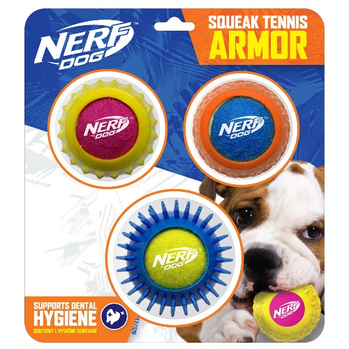 Balles de tennis résistantes Armor Nerf Dog, paquet de 3