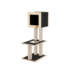 Charger l'image dans la galerie, Noba Arbre à chat Hut Deluxe avec corde Fique de haute qualité - Noir
