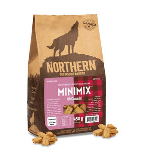 Northern Mini Mix - Biscuits sans blé pour chien, Oh Canada! Bacon + Poutine 450 gr