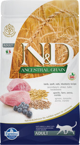 Nourriture Farmina N&D grains ancestraux, Agneau et bleuet