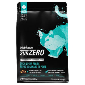 Nourriture Nutrience SubZero à ingrédients limités, Repas de canard et poire - 2 formats