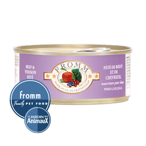 Conserve pour chat Fromm Four Stars- Caisse de 12- Pâté de boeuf et chevreuil 5.5oz