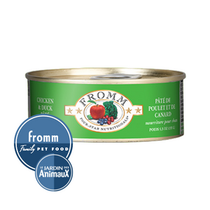 Conserve pour chat Fromm Four Stars- Caisse de 12- Pâté de poulet et canard 5.5oz