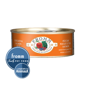 Conserve pour chat Fromm Four Stars- Caisse de 12- Pâté de poulet et saumon 5.5oz