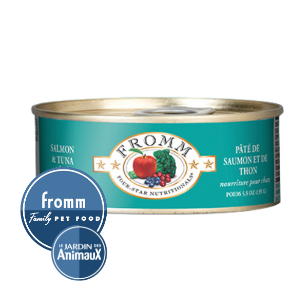 Conserve pour chat Fromm Four Stars- Caisse de 12- Pâté saumon et thon 5.5oz