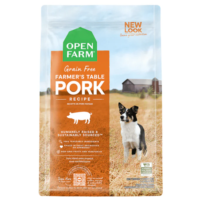 Open Farm nourriture pour chien - Porc et Légumes sans grain