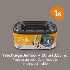 Pet Genie Recharge Jumbo 28' pour poubelle Pet Genie, Dure jusqu'à 4 mois