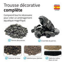 Charger l'image dans la galerie, Trousse décorative Fluval de pierres et de sables - Black Basalt
