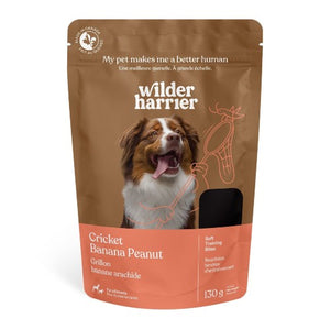 Wilder Harrier Gâteries tendres à base de grillons pour chien - Bananes et arachides 130 gr