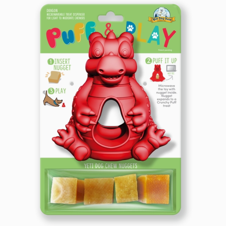 Yeti Puff and PLay - jouet et gâterie au lait de yak - ROUGE