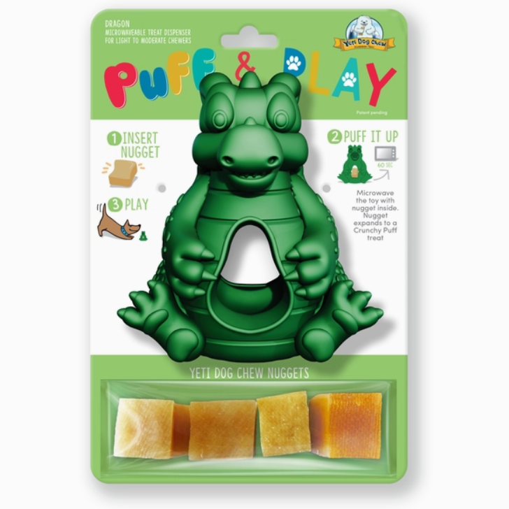 Yeti Puff and PLay - jouet et gâterie au lait de yak - Vert