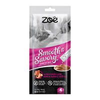 Régals à lécher Smooth & Savory Zoë pour chats, Saumon et crevettes, paquet de 4