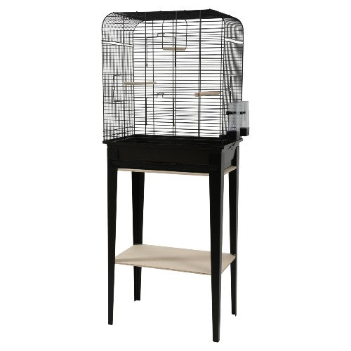 Cage Chic Loft et meuble, grande, noire, 53,5 x 33,5 x 64 cm