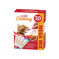 Catit Creamy régal crémeux en tube saveurs assorties, paquet de 50