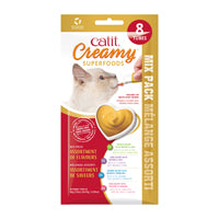 Gâteries Catit Creamy avec superaliments, Mélange assorti, paquet de 8