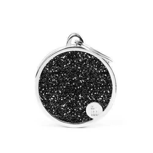 Médaille collection SHINE, CIRCLE GLITTER NOIR, GRAND