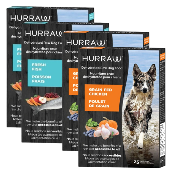 Nourriture Hurraw crue déshydratée pour chien - Combo Poisson-Poulet