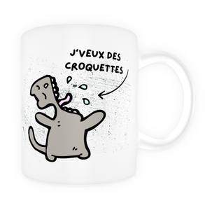 Tasse en céramique-Thème animaux- Je veux des croquettes