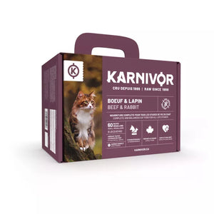 Nourriture crue pour chat Karnivor - Bœuf & Lapin