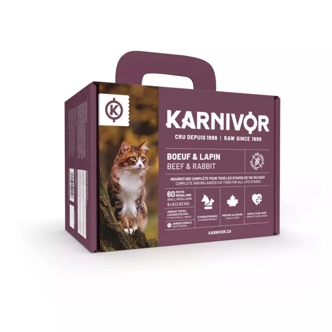 Nourriture crue pour chat Karnivor - Bœuf & Lapin