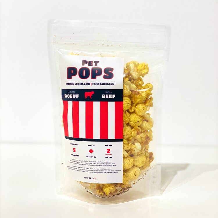 PetPops - Gâteries de popcorn pour chien au boeuf