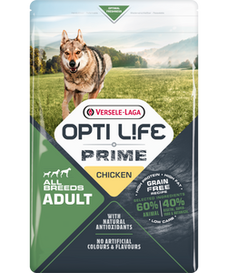Nourriture Opti Life Prime chien toutes races au poulet