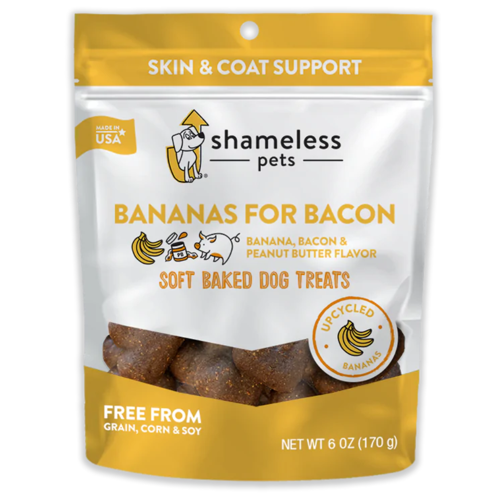 Gâterie pour chien Shameless - Banane et bacon, peau/pelage