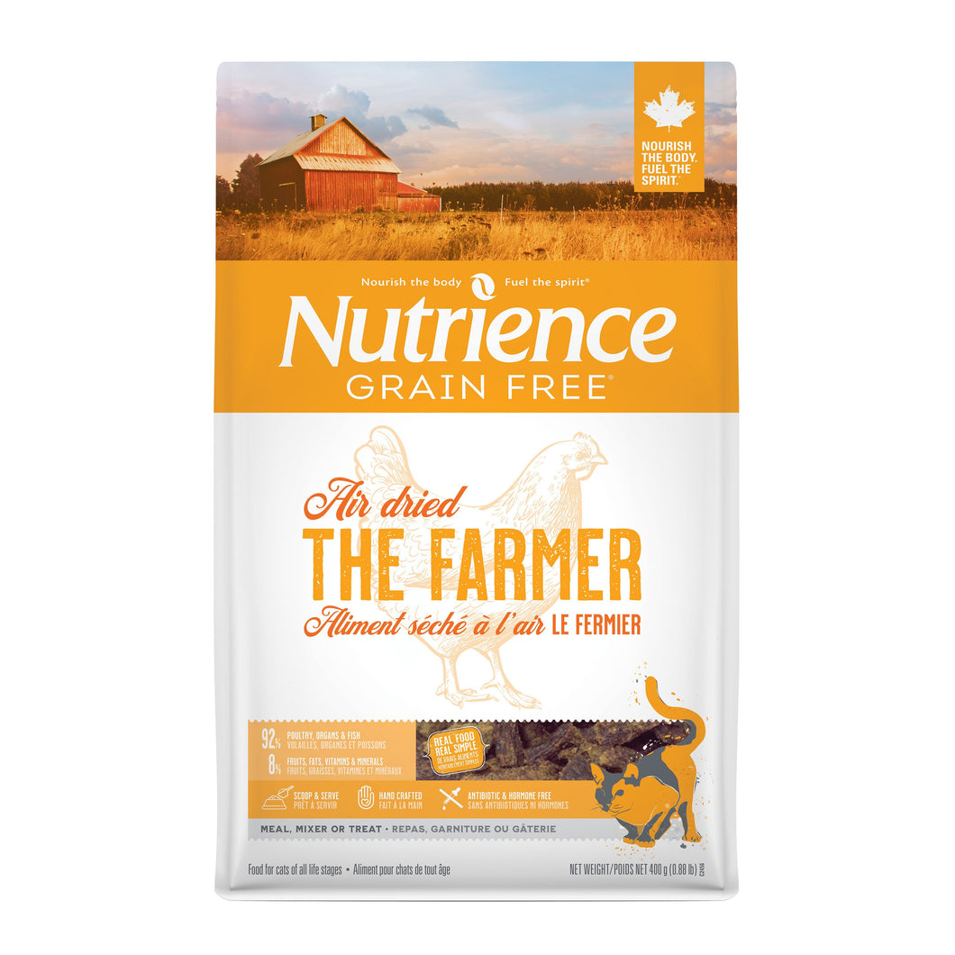 Aliment Nutrience Sans grains séché à l’air pour chats, Le fermier, 400 g - Boutique Le Jardin Des Animaux -Nourriture chatBoutique Le Jardin Des AnimauxC2456