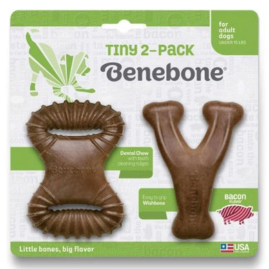 Benebone, Wishbone et Dental Chew, Bacon, très petit - Boutique Le Jardin Des Animaux -Jouet chienBoutique Le Jardin Des Animaux283-00450