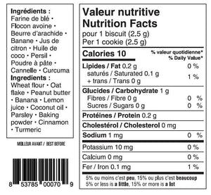 Biscuits végétariens au beurre d'arachides et bananes - Todd & Paul, 200g - Boutique Le Jardin Des Animaux -Gâterie pour chienBoutique Le Jardin Des AnimauxTP709