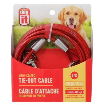 Câble d’attache Dogit pour chiens de grande taille, rouge, 6 m (20 pi) - Boutique Le Jardin Des Animaux -Accessoires de prommenadeBoutique Le Jardin Des Animaux71793