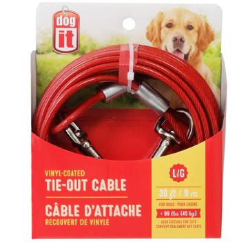 Câble d'attache Dogit pour chiens de grande taille, rouge, 9 m (30 pi) - Boutique Le Jardin Des Animaux -Accessoires de prommenadeBoutique Le Jardin Des Animaux71795