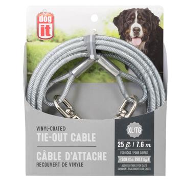 Câble d’attache Dogit pour chiens de très grande taille, transparent, 7,6 m (25 pi) - Boutique Le Jardin Des Animaux -Accessoires de prommenadeBoutique Le Jardin Des Animaux71796
