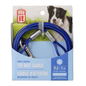 Câble d’attache Dogit pour l’extérieur pour chiens de taille moyenne, bleu, 3 m (10 pi) - Boutique Le Jardin Des Animaux -Accessoires de prommenadeBoutique Le Jardin Des Animaux71791