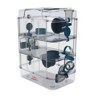 Cage Trio Rody 3 pour hamster, trois étages, bleue, 41 x 27 x 53 cm - Boutique Le Jardin Des Animaux -Habitat pour petit mammifèreBoutique Le Jardin Des AnimauxVP1707