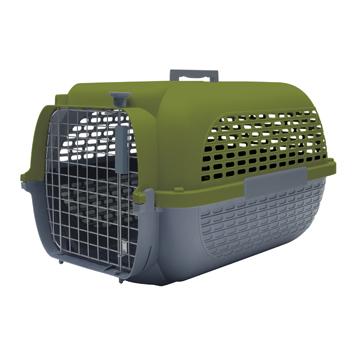 Cage Voyageur Dogit pour chiens, base anthracite avec dessus kaki, grande - Boutique Le Jardin Des Animaux -CageBoutique Le Jardin Des Animaux76621